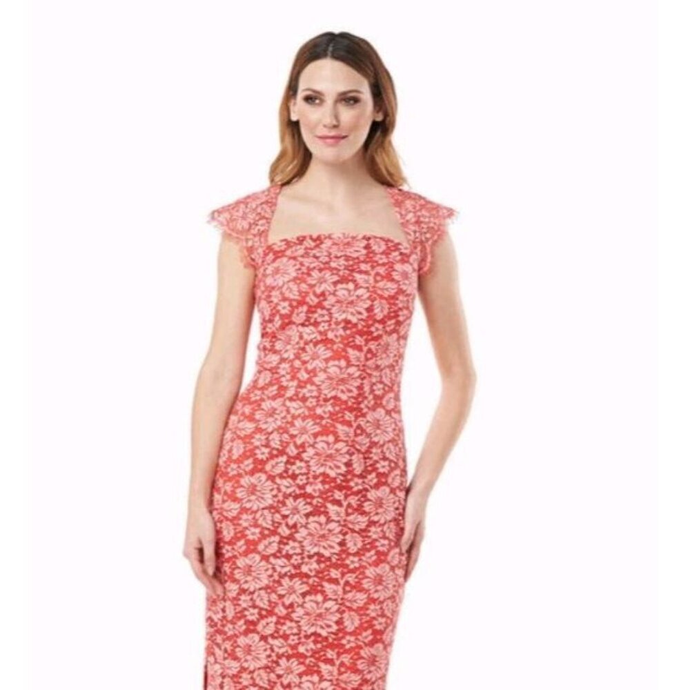 NEW JS Collections sz 4 Sweetheart Lace Embroidered Knee Length Tea Dress Sheath